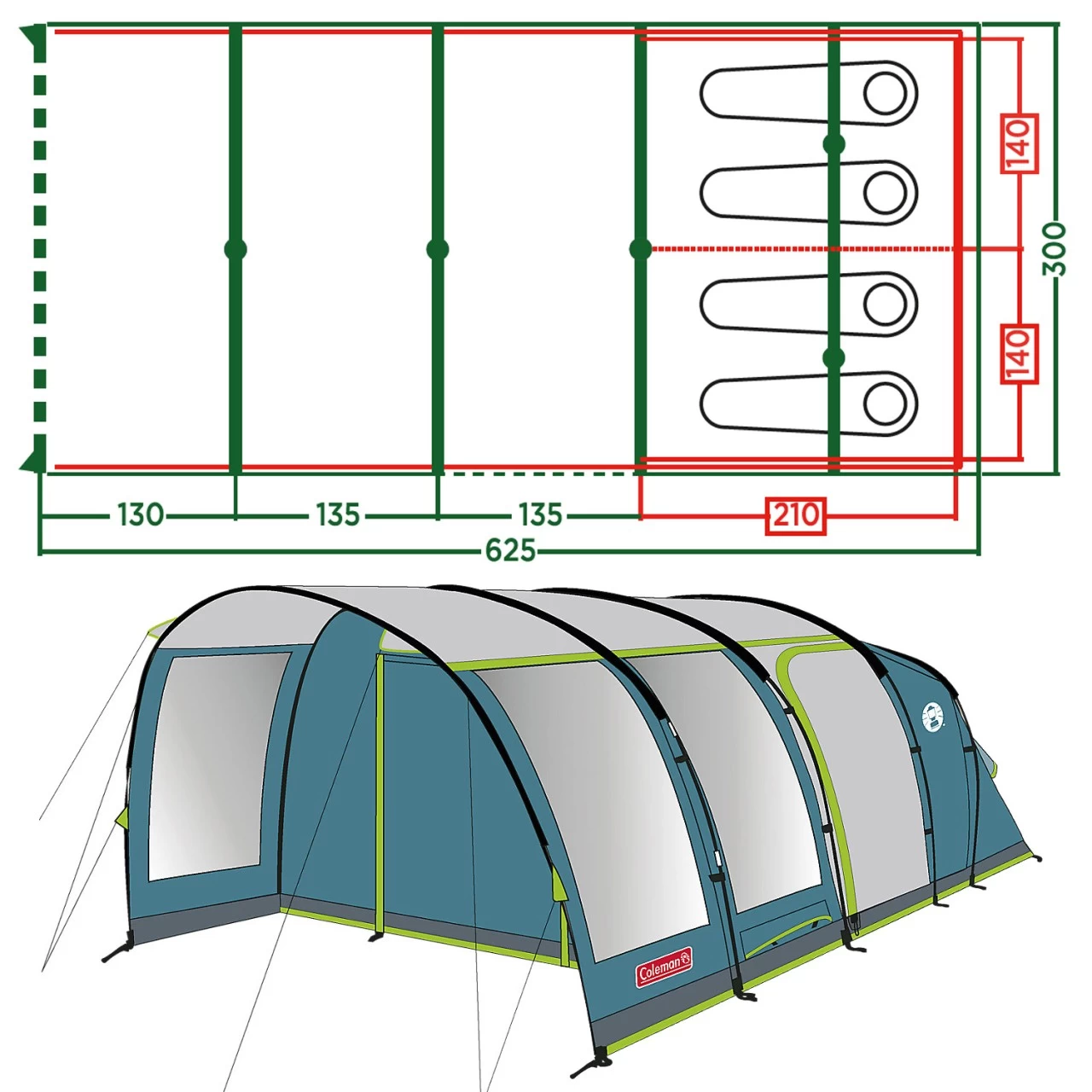 COLEMAN Castle Pines 4L - Familienzelt 4 Pers Blackout - Wohnzelt 2 COLEMAN Castle Pines 4L - Familienzelt 4 Pers Blackout - Wohnzelt – Bild 2