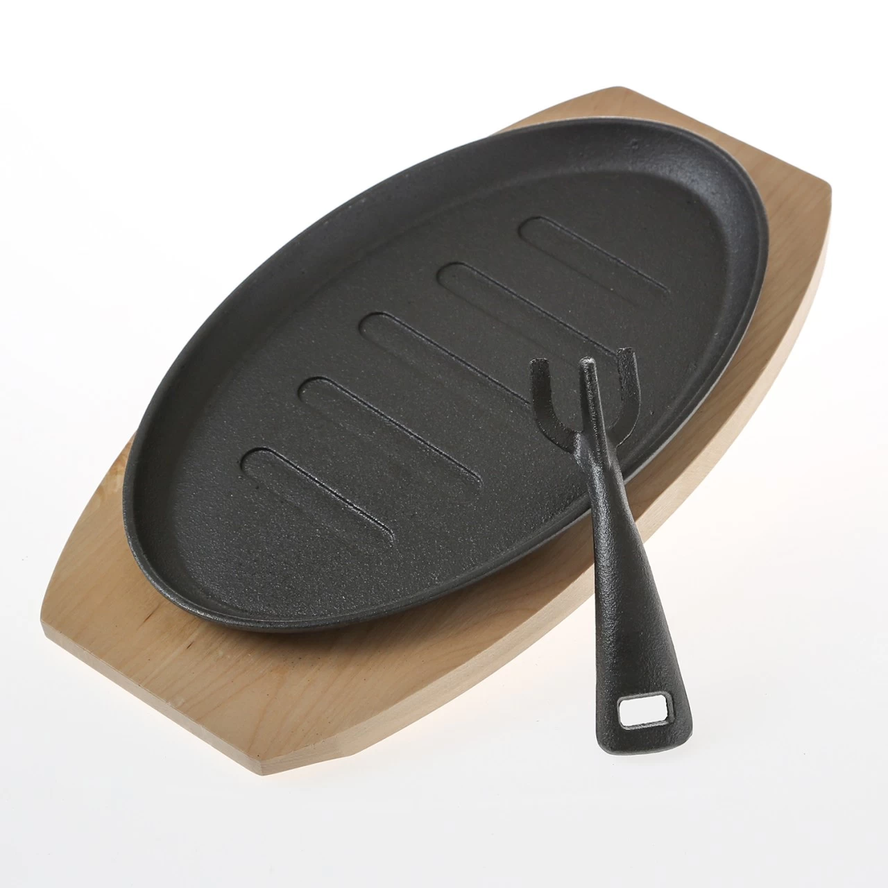 Gusspfanne Mit Abnehmbaren Stiel U. Holzuntersetzer - Gusseisen - L: 27cm - Servierpfanne - Oval 4 Gusspfanne Mit Abnehmbaren Stiel U. Holzuntersetzer - Gusseisen - L: 27cm - Servierpfanne - Oval – Bild 4
