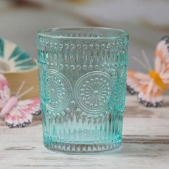Trinkgläser Vintage Mit Blumenmuster - Glas - 280ml - H: 10cm - Bohostil - Blau - 4er Set -Abenteuer Verkauf 11504 trinkglas vintage glas blau 2eoUXhJnqoXtqI 1280x1280
