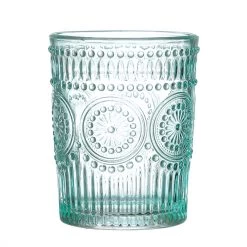 Trinkgläser Vintage Mit Blumenmuster - Glas - 280ml - H: 10cm - Bohostil - Blau - 4er Set -Abenteuer Verkauf 11504 trinkglas wasserglas vintage blau 1 1280x1280