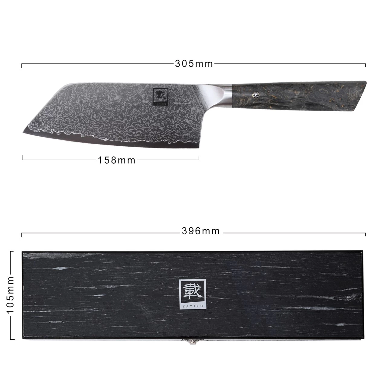 ZAYIKO Damastmesser DAITO PROFI LINE Nakirimesser - Ahornholz - VG-10 Stahlkern 2 ZAYIKO Damastmesser DAITO PROFI LINE Nakirimesser - Ahornholz - VG-10 Stahlkern – Bild 2