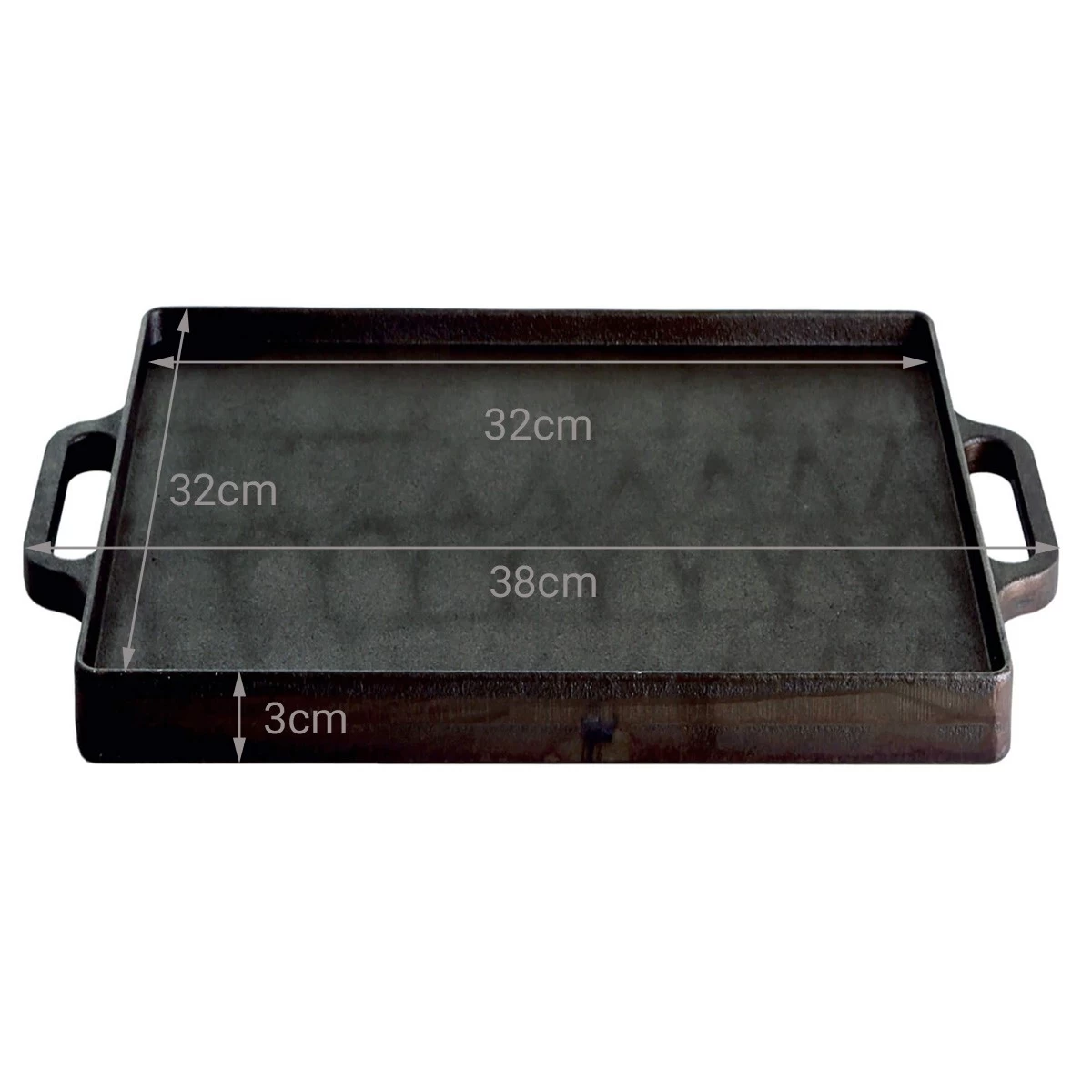 Plancha Grillplatte - Mit 2 Griffen - Gusseisen - Wendeplatte Geriffelt Und Glatt - 32 X 32cm 3 Plancha Grillplatte - Mit 2 Griffen - Gusseisen - Wendeplatte Geriffelt Und Glatt - 32 X 32cm – Bild 3