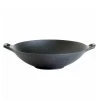 Wok Aus Gusseisen - Wokpfanne Mit 2 Griffen - D: 37cm