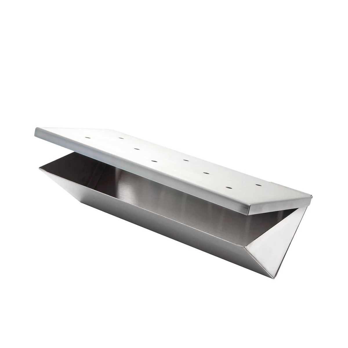 Edelstahl Räucherbox / Smokerbox In V-Form - Für Holz- & Gasgrill 1 Edelstahl Räucherbox / Smokerbox In V-Form - Für Holz- & Gasgrill