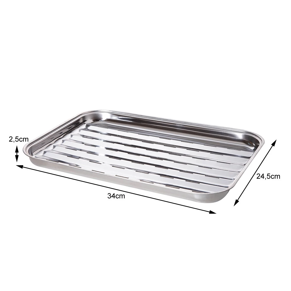 Edelstahl Grillschale - Immer Wieder Verwendbar - 34 X 24,5 X 2,5cm - Auch Für Spülmaschine 2 Edelstahl Grillschale - Immer Wieder Verwendbar - 34 X 24,5 X 2,5cm - Auch Für Spülmaschine – Bild 2