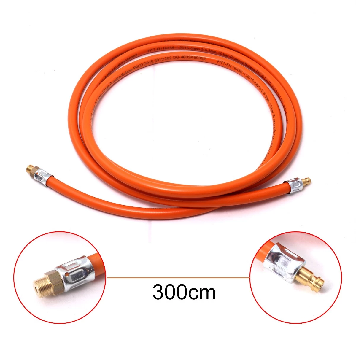 Gasschlauch 3 Meter - Schnellkupplung/Stecktülle Auf AG7/16"x28 UNEF - Gewebeschlauch Bis -20°C 2 Gasschlauch 3 Meter - Schnellkupplung/Stecktülle Auf AG7/16"x28 UNEF - Gewebeschlauch Bis -20°C – Bild 2