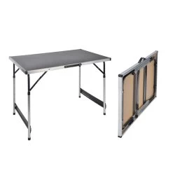 Camping Tisch / Universaltisch 100x60cm - Teleskopfüße (75/80/85/90cm) - Tragbar, Leichtes Aluminium