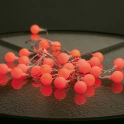 LED Lichterkette BERRY - 50 Rote, Opale LED - L: 7,35m - Transparentes Kabel - Für Außen