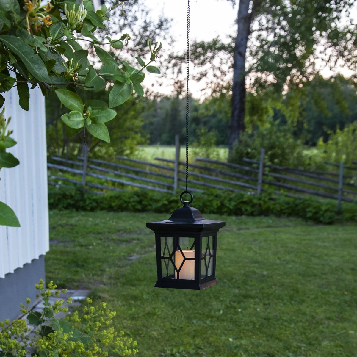 LED Solar Laterne Mit Kerze - 3in1 - Flackernde LED - Lichtsensor - H: 50cm - Schwarz 5 LED Solar Laterne Mit Kerze - 3in1 - Flackernde LED - Lichtsensor - H: 50cm - Schwarz – Bild 5