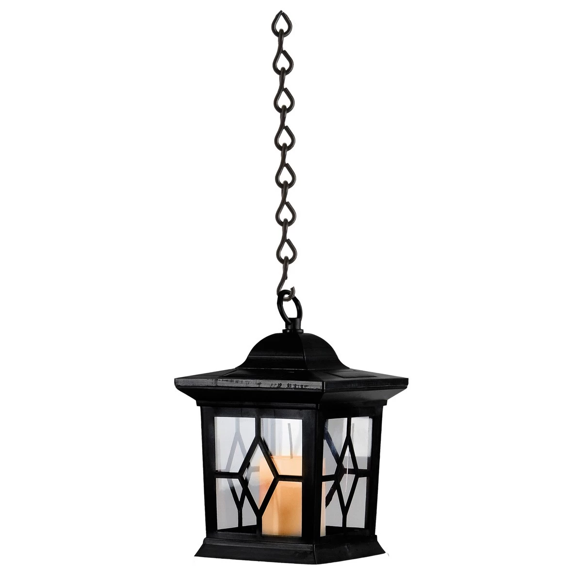 LED Solar Laterne Mit Kerze - 3in1 - Flackernde LED - Lichtsensor - H: 50cm - Schwarz 6 LED Solar Laterne Mit Kerze - 3in1 - Flackernde LED - Lichtsensor - H: 50cm - Schwarz – Bild 6