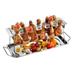 GEFU Hähnchenkeulen Rack - Edelstahl - Für Bis Zu 12 Unterkeulen - Knusprige Chicken Wings