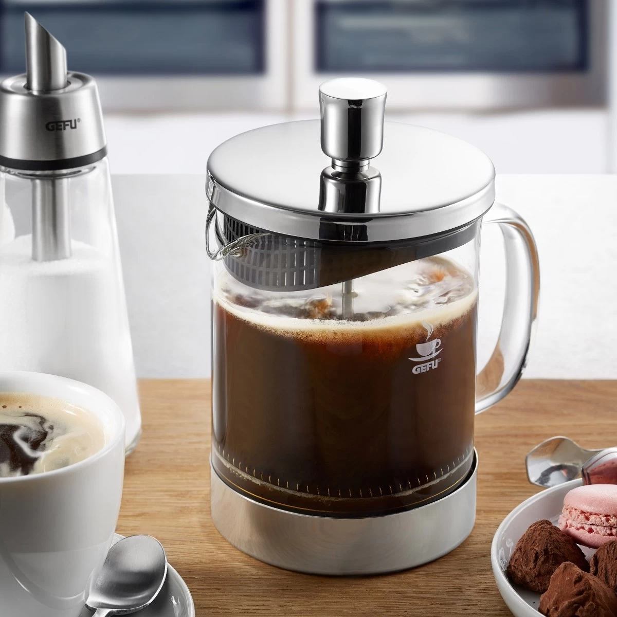 GEFU Kaffeebereiter DIEGO - French Press System - 600ml - Glas/Edelstahl 2 GEFU Kaffeebereiter DIEGO - French Press System - 600ml - Glas/Edelstahl – Bild 2