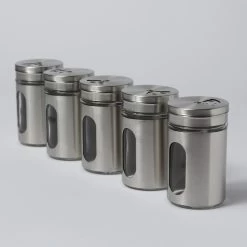 Gewürzstreuer - Edelstahl - Sichtfenster - 3 Streumöglichkeiten - D: 5cm - H: 8cm - 5er Set -Abenteuer Verkauf 190A6820qoRPBxnDY0fp6 1280x1280