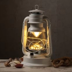 LED Sturmlaterne - 21 Warmweiße LED - Dimmbar - Metall - Batteriebetrieb - H: 34cm - Weiß -Abenteuer Verkauf 190A76404oDpTE6rmuiVT 1280x1280