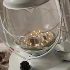 LED Sturmlaterne - 21 Warmweiße LED - Dimmbar - Metall - Batteriebetrieb - H: 34cm - Weiß -Abenteuer Verkauf 190A76447UlQ2ryqO3PuY 1280x1280