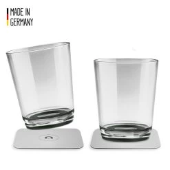 SILWY - 2 X Trinkbecher Mit Magnetboden - Pearl Grey - Inkl. 2 Nano-Gel-Pads - 0,25l