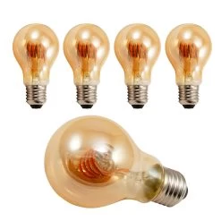 4 X LED Tropfenlampe RETRO-GOLD-Filament - E27 - 6W - 420lm - 2200K