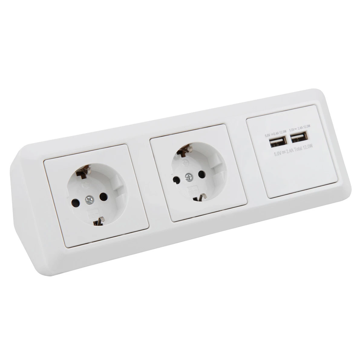 Steckdosenblock 2fach + 2x USB, Winkelmontage - Ideal Für Küche, Werkstatt Und Büro 2 Steckdosenblock 2fach + 2x USB, Winkelmontage - Ideal Für Küche, Werkstatt Und Büro – Bild 2