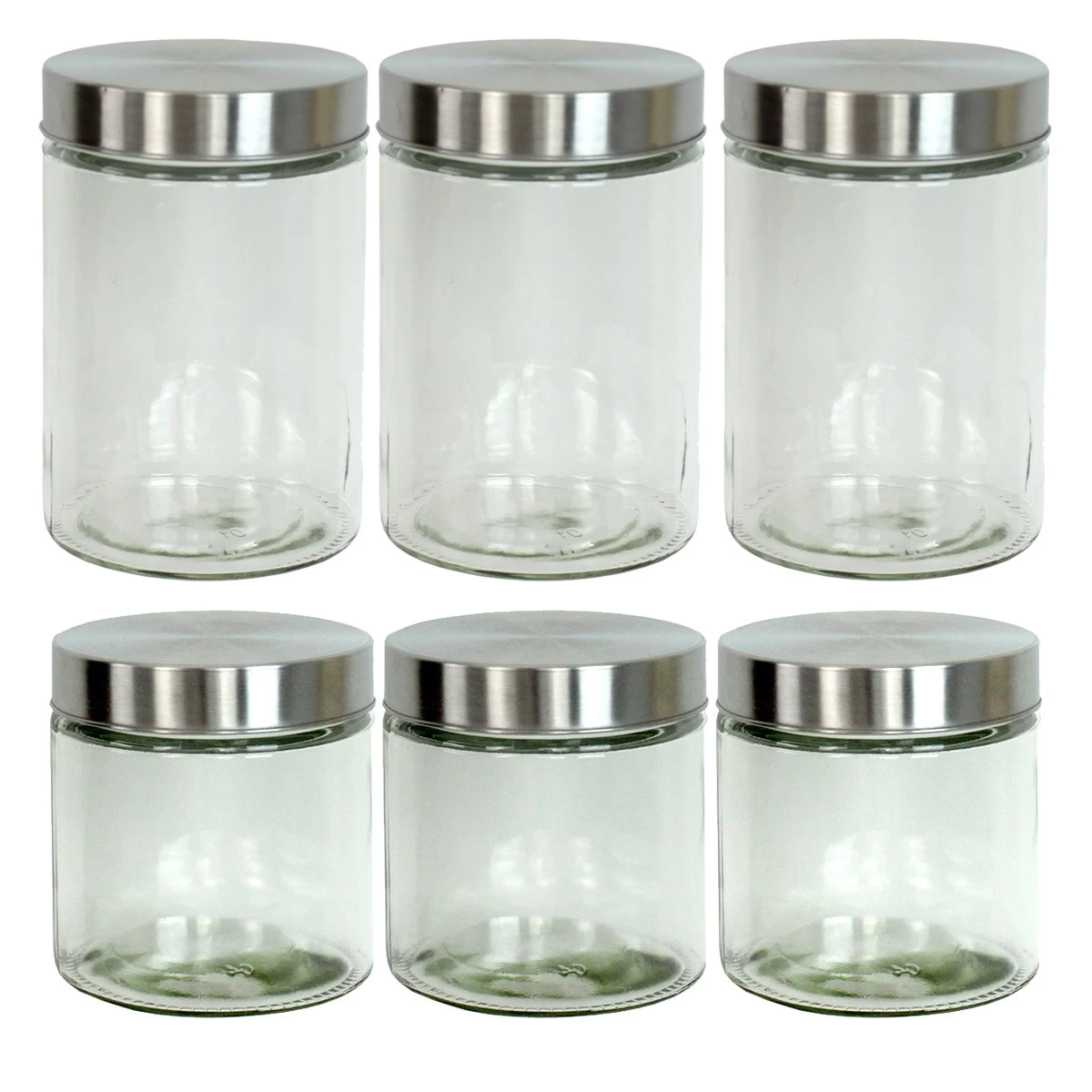 Vorratsdose S Und M - Vorratsglas Mit Edelstahldeckel - 0,85/1,25 Liter - 3xS - 3xM - 6er Set 1 Vorratsdose S Und M - Vorratsglas Mit Edelstahldeckel - 0,85/1,25 Liter - 3xS - 3xM - 6er Set