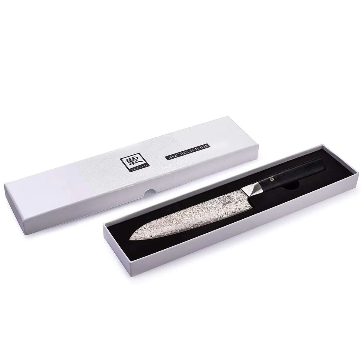 ZAYIKO Damastmesser BLACK EDITION "Santokumesser" - Pakkaholz - VG-10 Stahlkern 5 ZAYIKO Damastmesser BLACK EDITION "Santokumesser" - Pakkaholz - VG-10 Stahlkern – Bild 5