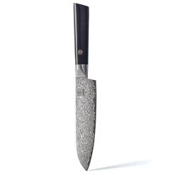 ZAYIKO Damastmesser BLACK EDITION "kleines Santokumesser" - Pakkaholz - VG-10 Stahlkern