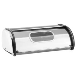 Brotkasten - Edelstahl - Schiebetüre Mit Sichtfenster - 35,5 X 23 X 14,5cm