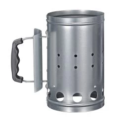 Anzündkamin Metall Für Kohle Und Briketts - Kohlestarter - D: 16cm, H: 27cm - Kunststoffgriff