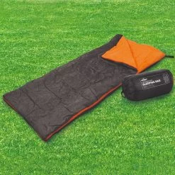 HI Schlafsack - 2 Wege Reißverschluss - L: 170cm - Inkl. Tragetasche - Anthrazit/Orange