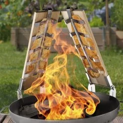 2 X Flammlachsbrett  Lanceolata Tanne - Mit Edelstahl Gestellen - 44 X 15,5 X 1,5cm -Abenteuer Verkauf 26652 flammlachsbrett 2er pack gaumenkick chinesische tanne 03T5yRkUTKIEVCH 1280x1280