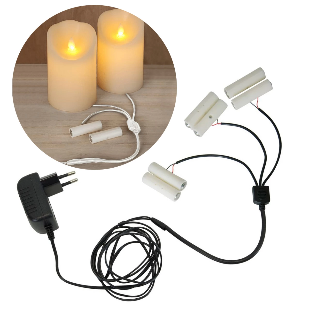 Stromadapter Für Batterieartikel (2xAA) - Batterie Eliminator - Ersetzt 3 X 2 Mignonbatterien 1 Stromadapter Für Batterieartikel (2xAA) - Batterie Eliminator - Ersetzt 3 X 2 Mignonbatterien