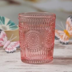 Trinkgläser Vintage Mit Blumenmuster - Glas - 280ml - H: 10cm - Bohostil - Rot - 4er Set -Abenteuer Verkauf 29735 trinkglas vintage glas rosa 2GuM85hjMstJJU 1280x1280