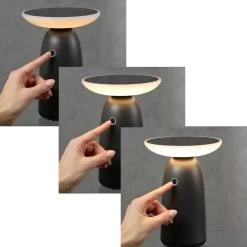 LED Solar Garten Tischleuchte - 3 Helligkeitsstufen - H: 22cm - Lichtsensor - Für Außen - Grau -Abenteuer Verkauf 3 stufen 1280x1280