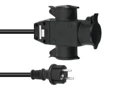 Stromkabel 10m / Verlängerung | 3-Fach | Schutzkontakt | Outdoor | 3x1,5mm²