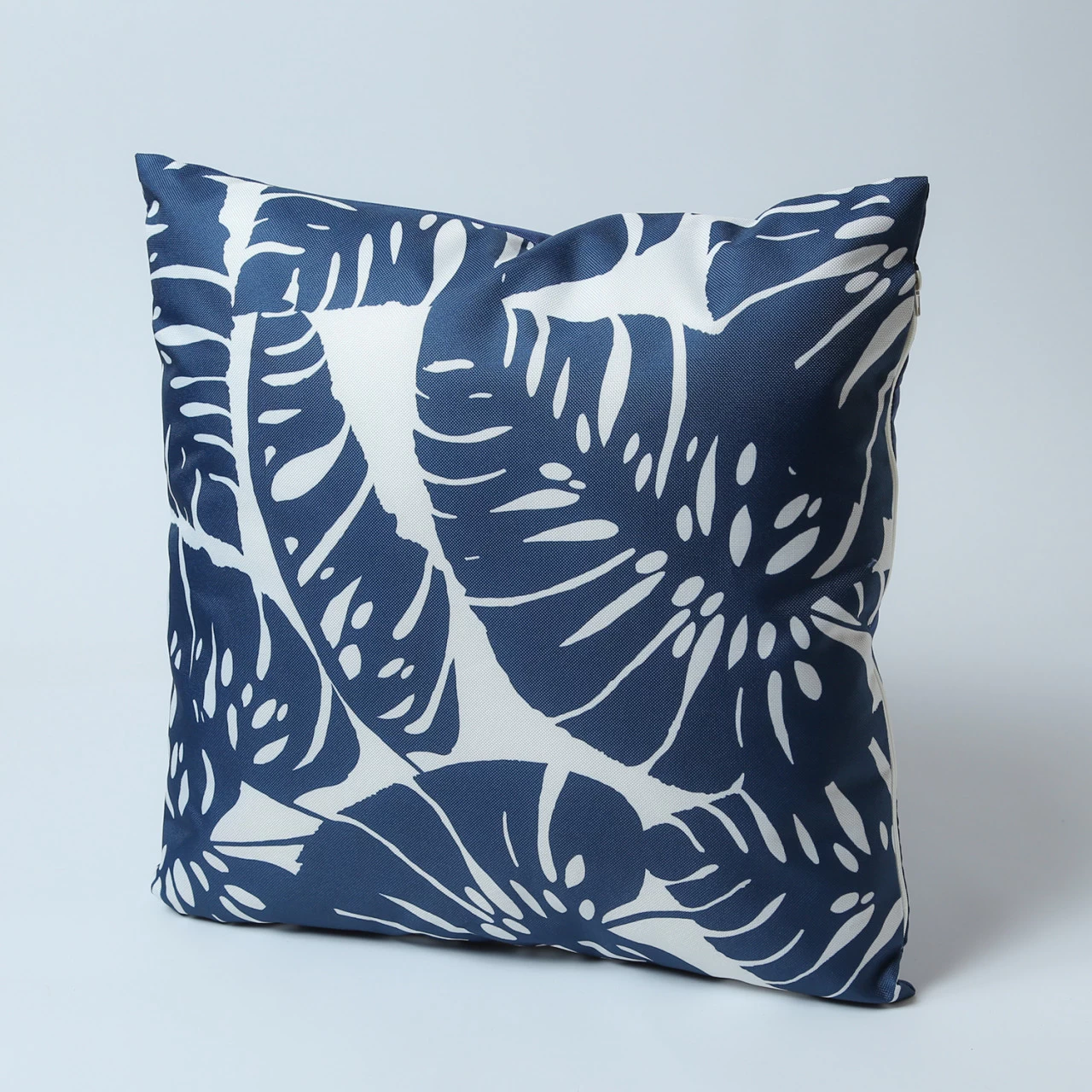 Garten Kissen - Blätter - Polyester - Wasserabweisend - L: 44cm - Außen - Blau, Weiß 3 Garten Kissen - Blätter - Polyester - Wasserabweisend - L: 44cm - Außen - Blau, Weiß – Bild 3