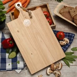 Schneidebrett - Servierbrett - Mangoholz - Mit Kordel - L: 48cm - B: 26,5cm - Natur