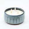 Duftkerze CITRONELLA - Echtwachs In Terracottaschale - Blau, Weiß
