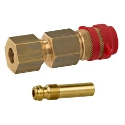 Steckkupplung Messing RVS 8mm Auf Kupplung INCL.Stecknippel 8mm Rohr