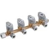 Gas Verteilerblock 4fach - Für Gasleitungen - Messing - RVS 8mm