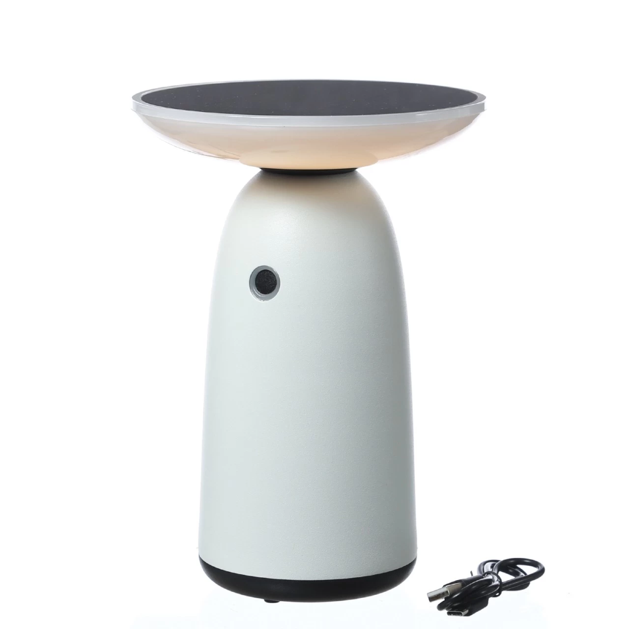 LED Solar Garten Tischleuchte - 3 Helligkeitsstufen - H: 22cm - Lichtsensor - Für Außen - Weiß 2 LED Solar Garten Tischleuchte - 3 Helligkeitsstufen - H: 22cm - Lichtsensor - Für Außen - Weiß – Bild 2