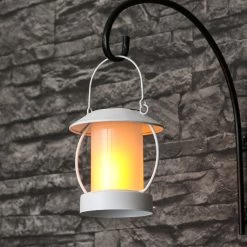 LED Solar Laterne - Flammeneffekt - Hängend U. Stehend - H: 14cm - Lichtsensor - Weiß -Abenteuer Verkauf 6818 led solar laterne flammeneffekt haegend u stehend flackernde led 14cm weiss 3 1280x1280