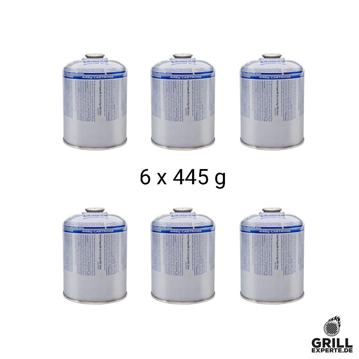 CADAC CA445 6er Set - Ventil-Gas-Kartusche (445g Butan-Propan-Gemisch) - EN417 Gewinde 2 CADAC CA445 6er Set - Ventil-Gas-Kartusche (445g Butan-Propan-Gemisch) - EN417 Gewinde – Bild 2