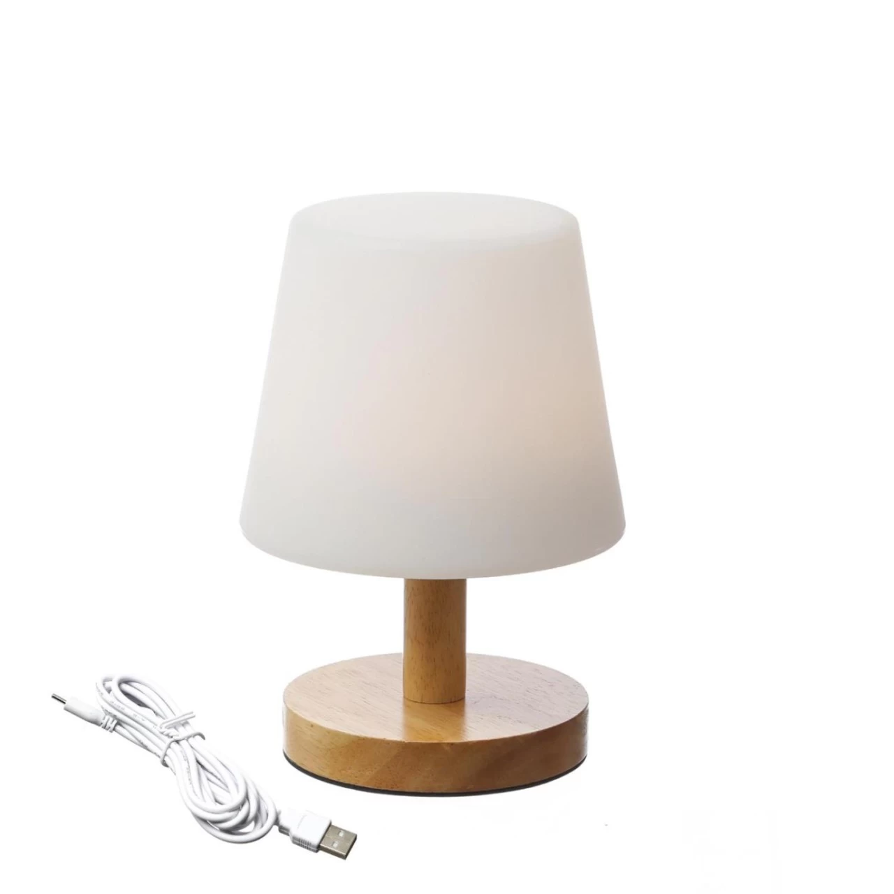 LED Garten Tischlampe - 4 Helligkeitsstufen - Dimmbar - H: 22cm - Wiederaufladbar Per USB - F. Außen 1 LED Garten Tischlampe - 4 Helligkeitsstufen - Dimmbar - H: 22cm - Wiederaufladbar Per USB - F. Außen