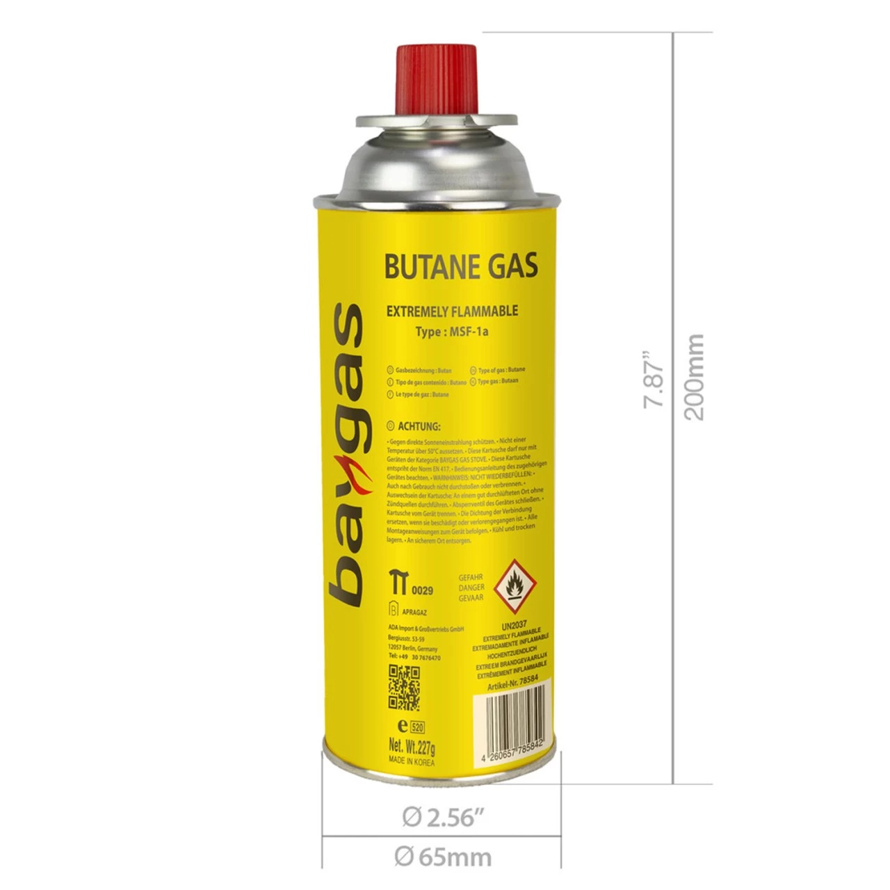 16 X Bajonettkartusche (Korea) Butangas 227g Gaskartusche Gelb MSF-1A 5 16 X Bajonettkartusche (Korea) Butangas 227g Gaskartusche Gelb MSF-1A – Bild 5