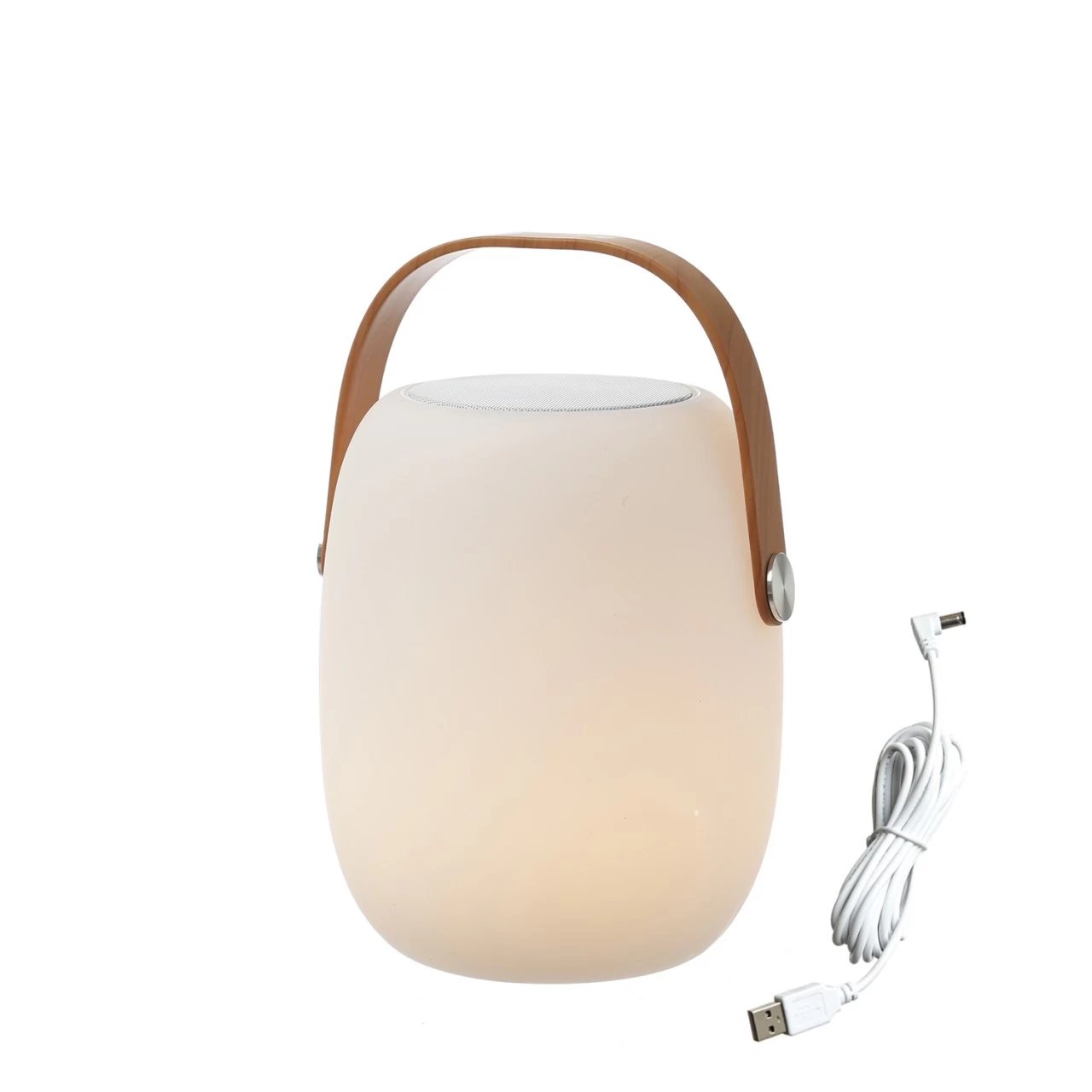 LED Tischleuchte Mit Lautsprecher - Bluetooth - 6 Warmweiße LED - H: 27cm - Für Garten, Balkon 2 LED Tischleuchte Mit Lautsprecher - Bluetooth - 6 Warmweiße LED - H: 27cm - Für Garten, Balkon – Bild 2