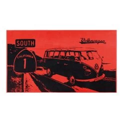 Strandtuch VW HIGHWAY 1 Rot - 100% Baumwolle 420g/m² Jaquard Qualität - 190 X 90cm -Abenteuer Verkauf BUBT03 Front high 1200nw3VSZWVU9OP0 1280x1280