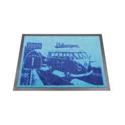 Fußmatte "VW HIGHWAY 1" - 70 X 50cm - 100% Nylon, Waschbar, PVC Rücken - MADE IN EU