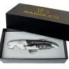 RADOLEO® Kellnermesser EBONY - Korkenzieher & Weinöffner | Profi Sommeliermesser & Flaschenöffner
