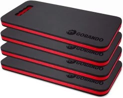 GORANDO® Premium EVA Kniekissen - 44x22cm - Für Garten, Haus, Werkstatt - Kniepad - Rot - 4er Set