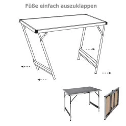 Camping Tisch / Universaltisch 100x60cm - Teleskopfüße (75/80/85/90cm) - Tragbar, Leichtes Aluminium -Abenteuer Verkauf campingtisch klappbar 100x60cm aluminium universaltisch 02 1280x1280