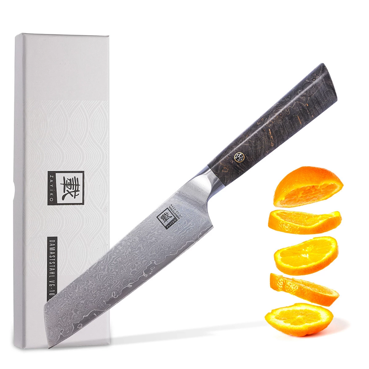 ZAYIKO Damastmesser DAITO PROFI LINE "Allzweckmesser" - Ahornholz - VG-10 Stahlkern 1 ZAYIKO Damastmesser DAITO PROFI LINE "Allzweckmesser" - Ahornholz - VG-10 Stahlkern